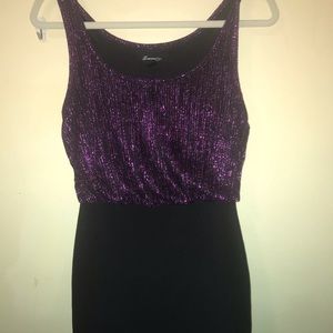 purple and black bodycon dress
